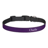 Custom Personalized Name Photo Art Dark Purple Med Pet Collar