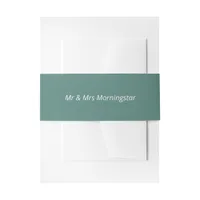 Dark Teal Blue Green  Invitation Belly Band