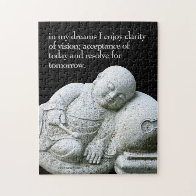 Cute Peaceful Sleeping Young Monk Stone Sculpture