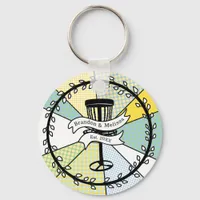 Disc Golf Personalized Couple Established Date   Keychain