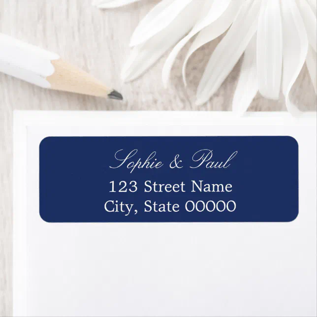 Elegant Navy Blue Return Address Label