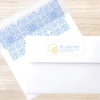 Fun Mediterranean Blue Tile Amalfi Italian Wedding Envelope Liner