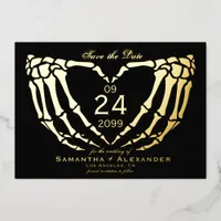 Gothic Black Wedding Save the Date Till Death Foil Invitation