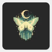 Moth Fairycore Goblincore Whimsigoth Cottagecore Square Sticker