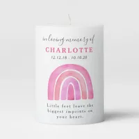 In Loving Memory Rainbow Pillar Candle