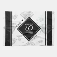 Elegant 60th Diamond Wedding Anniversary Kitchen Towel