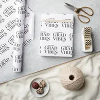  Graduation Vibes Only white/black Wrapping Paper