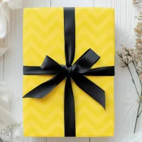 Golden Yellow Zigzag Chevron Stripes Wrapping Paper