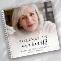 Forever in Our Hearts Photo Funeral Guest Book