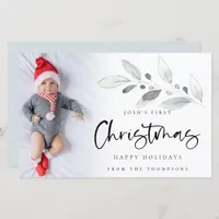 Budget 1st Christmas Baby Custom Photo Card