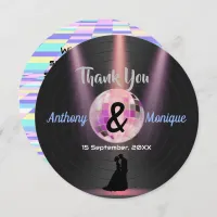 Customizable Disco Wedding Thank You Card