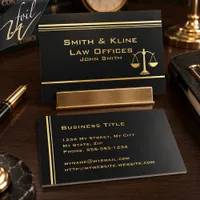 Black and Gold Legal Professional Foil Business Cards