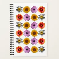 Cheerful Multicolor Flower Pattern Notebook