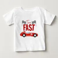 Two Fast Race Car Boy 2nd Birthday Party Baby T-Shirt