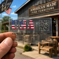 USA Flag Clear American Made Business Cards