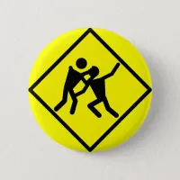 Zombie Warning Road Sign Button