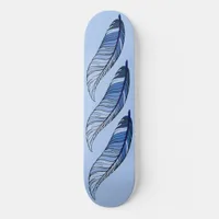 Skateboard - Blue Feathers