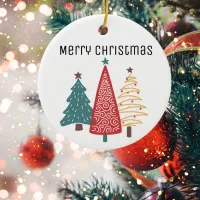 Skandinavian Christmas Trees Logo Business Ceramic Ornament