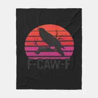 F-Caw-F Funny Crow Classic Minimal Clean Fleece Blanket