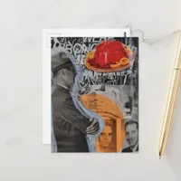 Vintage Man with floating dessert collage Postcard
