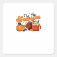 Tis The Season Football Mug Autumn Design Square Sticker
