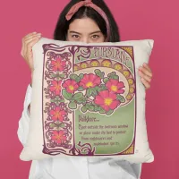 Vintage Pink Flower Encouragement/Dreams Pillow