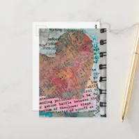 Sheet Music Heart Mixed Media Collage Postcard