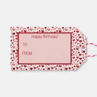 Watercolor Red Hearts Valentine's Day Gift Tags