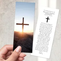 In Loving Memory Photo Cross Funeral Bookmarks