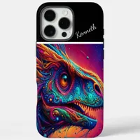 Raptor Cosmic Dinosaur Portrait iPhone 16 Pro Max Case