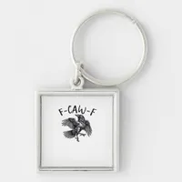 F Caw F Funny Crow Vintage Graphic Keychain