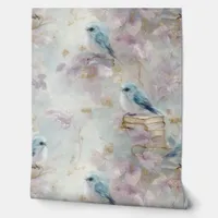 Vintage Books and Bluebirds  Wallpaper