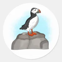 Cute Hand drawn Puffin Classic Round Sticker