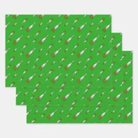 Carpenter's Saw Handyman Fun Green Wrapping Paper Sheets