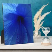 Blue Hibiscus Flower Plaque