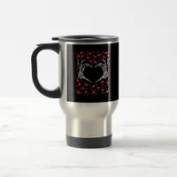 Skeleton Hand Heart Valentines Day Funny Classic Travel Mug