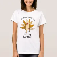 Funny Thanksgiving Humor Turkey with Wine T-Shirt