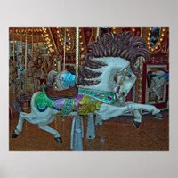 Crackle Merry-Go-Round Horse Poster
