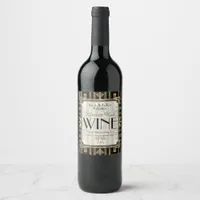 Stylish Wine Labels | Art Deco Black Gold V11