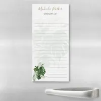 Tropical Leaves Greenery Elegant Script  Magnetic Notepad