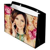 40th birthday custom photo hello 40 large gift bag