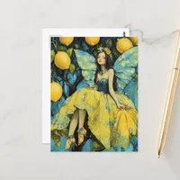 Brunette Lemon Tree Fairy Postcard