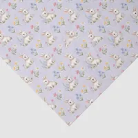 Cute Bunnies and Wildflowers Pattern Tissue Paper