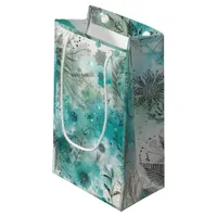 Turquoise Watercolor Ephemera Small Gift Bag