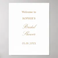 Golden Beige Script Bridal Shower Welcome Poster