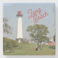 Guiding Lights: Long Beach Lighthouse Serenity Stone Coaster