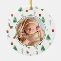 Baby First Christmas Personalized Photo Keepsake Ceramic Ornament