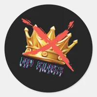No Kings Trendy Design Classic Round Sticker