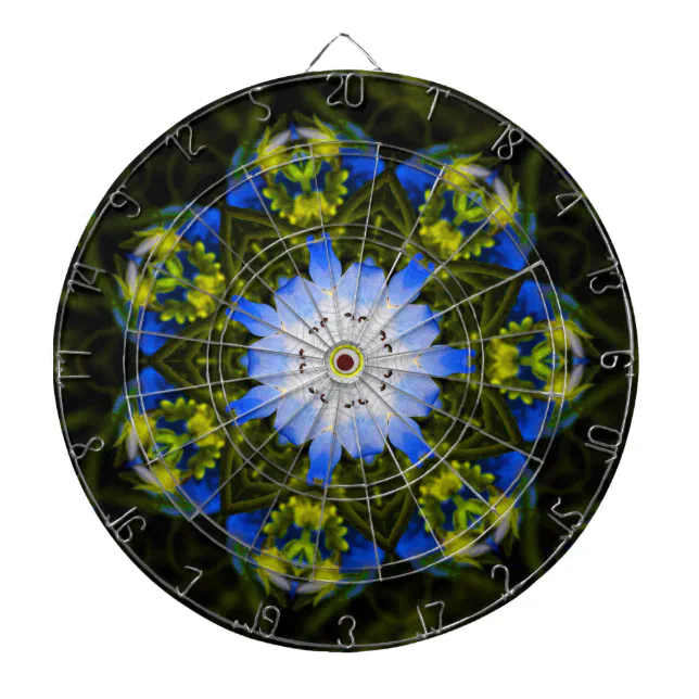 Kaleidoscopic Baby Blue Eyes Spring Flowers Dart Board