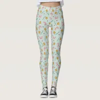 Nostagic Blooming Buttercups and Bows Leggings